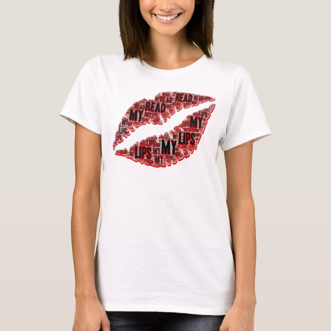 Camiseta Leer mis labios labios labios labios labios maquil (Anverso)