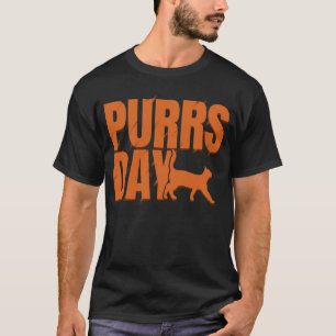 Camiseta Leer naranja con gato en el Pursday