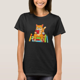 Camiseta Leer Para Hombres Mujeres Libros Lectura De Gatos