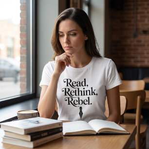 Camiseta Leer Repensar Tipografía Rebelde Imprimir