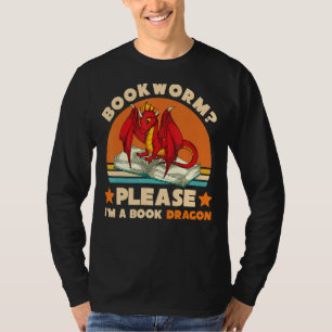 Camiseta Leer Retro Gusano De Libros Por Favor Soy Un Dragó