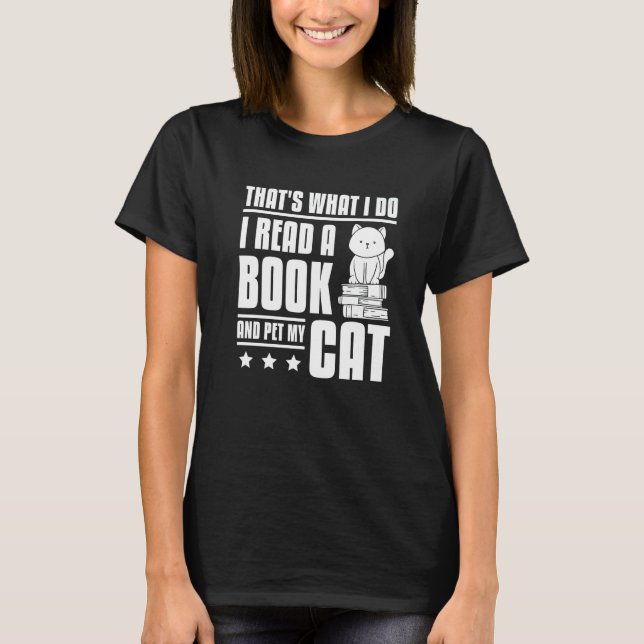 Camiseta Leer un libro acariciar un gato (Anverso)