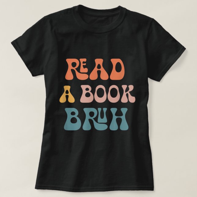 Camiseta Leer un libro de lectura divertida de 1970 (Diseño del anverso)