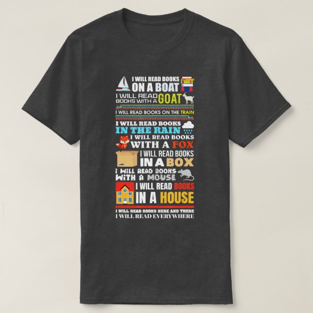 Camiseta Leeré libros en un bote leyendo regalo para leer (Diseño del anverso)