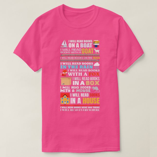 Camiseta Leeré libros en un bote leyendo regalo para leer (Diseño del anverso)