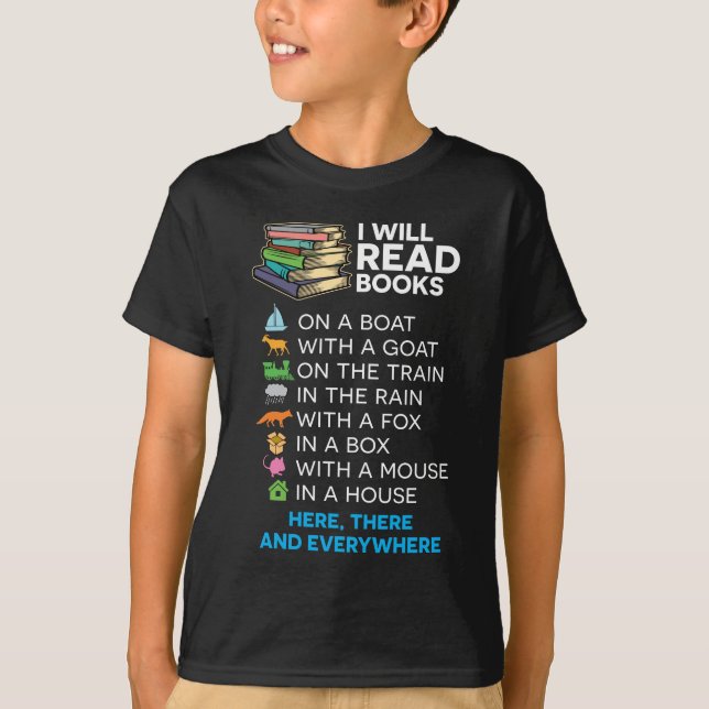 Camiseta Leeré los libros en un barco y por todas partes la (Anverso)