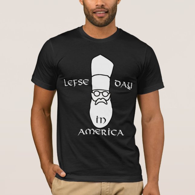 Camiseta Lefse Day In America tshirt, blanco y negro (Anverso)