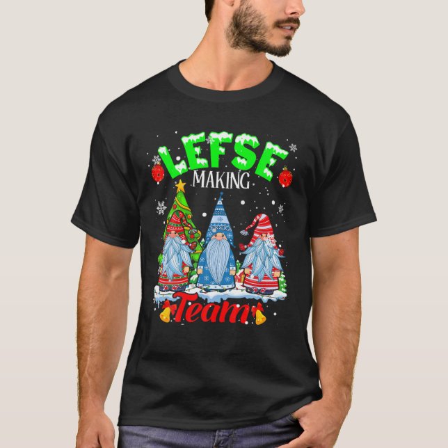 Camiseta Lefse Making Team Christmas Gnomes Norwegian Lefse (Anverso)