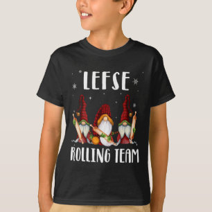 Camiseta Lefse Rolling Team Gnomes Navidades Xmas Plaid Kid
