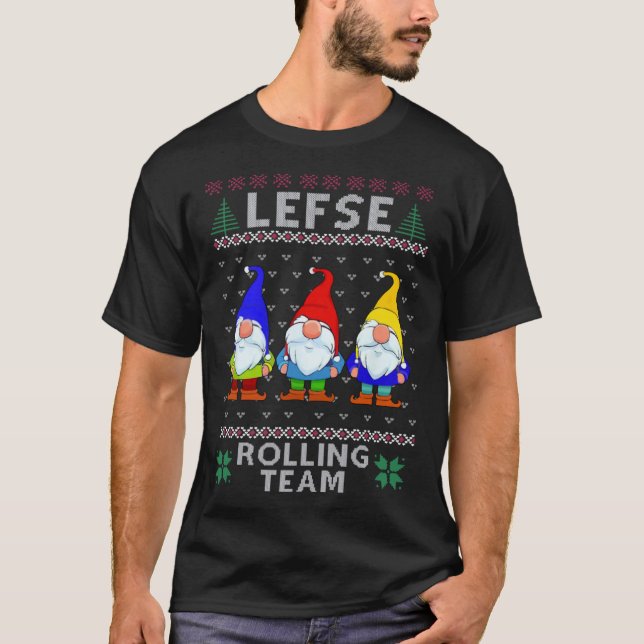 Camiseta Lefse Rolling Team God Jul Gnome Christmas Xmas (Anverso)