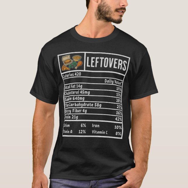 Camiseta Leftovers Nutrition Facts (Anverso)