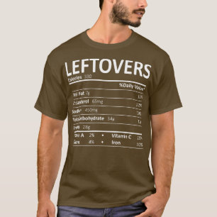 Camiseta Leftovers Nutrition Facts Gira Gracioso Día de Acc