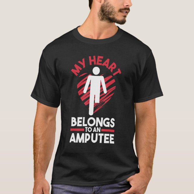 Camiseta Leg Amputation Prosthetic Leg My Heart Belongs To  (Anverso)