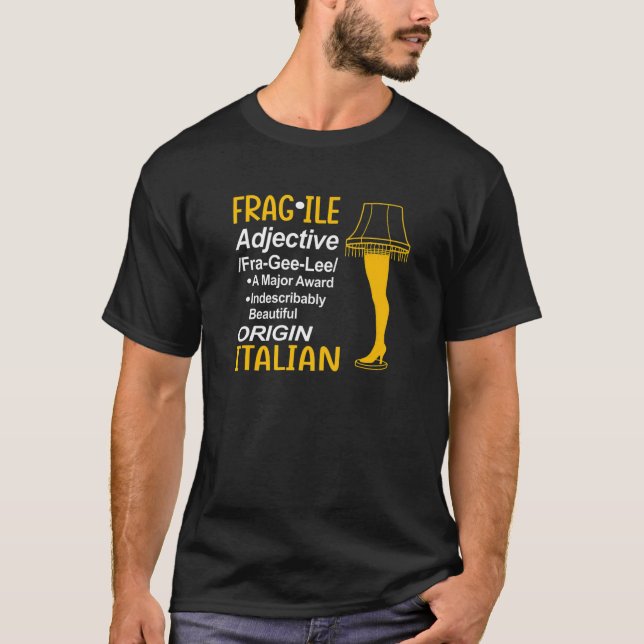 Camiseta Leg Lamp Fragile Definition Funny Major Award Chri (Anverso)