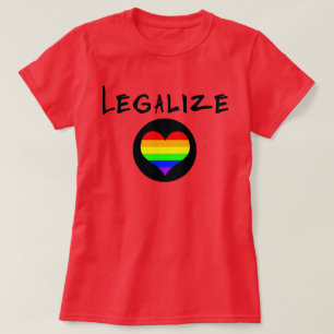 CAMISETA LEGALIZAR EL AMOR AL CORAZÓN DEL ORGULLO GAY RAINB