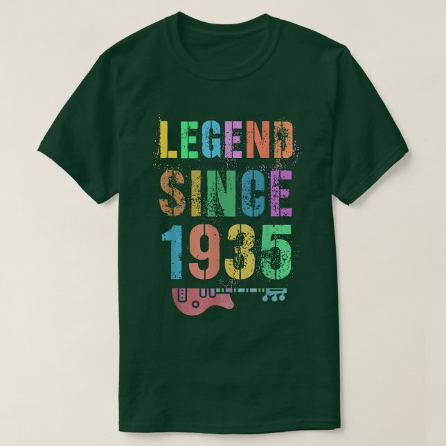 Camiseta LEGEND desde 1935 Impresionante Rockstar 87 cumple (Diseño del anverso)