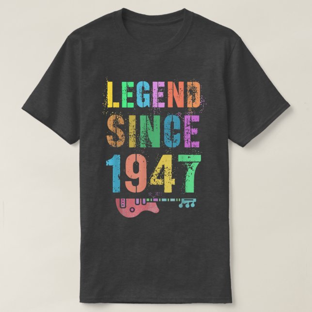 Camiseta LEGEND desde 1947 Impresionante Rockstar 75º cumpl (Diseño del anverso)