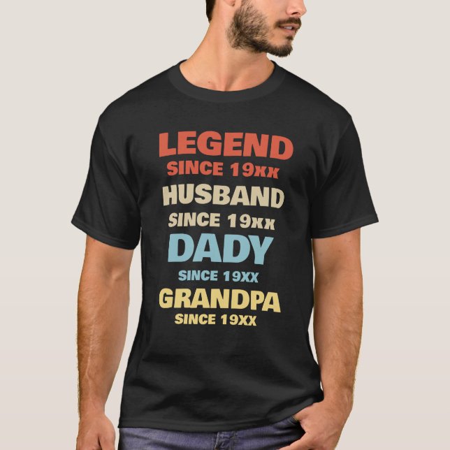 Camiseta Legend Desde 1965 Marido Papá Abuelo (Anverso)