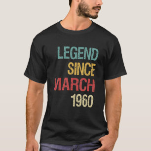 Camiseta Legend Est March 1960 Vintage 60 Years Years Birth