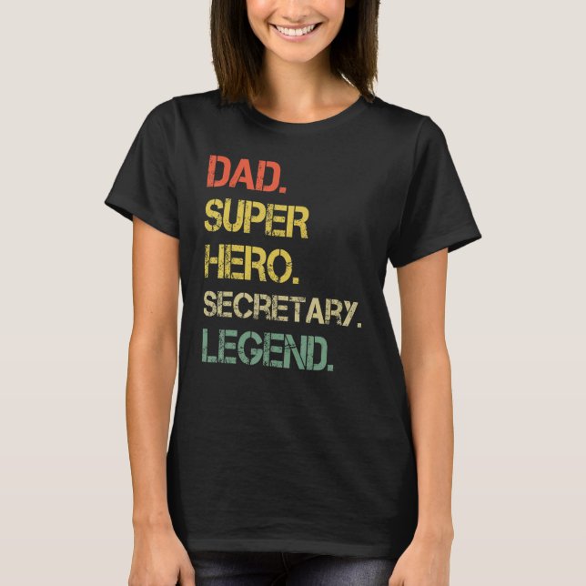 Camiseta Legend Fathe, Secretaria de Héroe de Héroe de Mens (Anverso)
