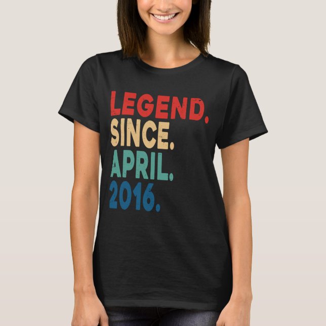 Camiseta Legend From April 2016 7th Birthday Gift (Regalo d (Anverso)