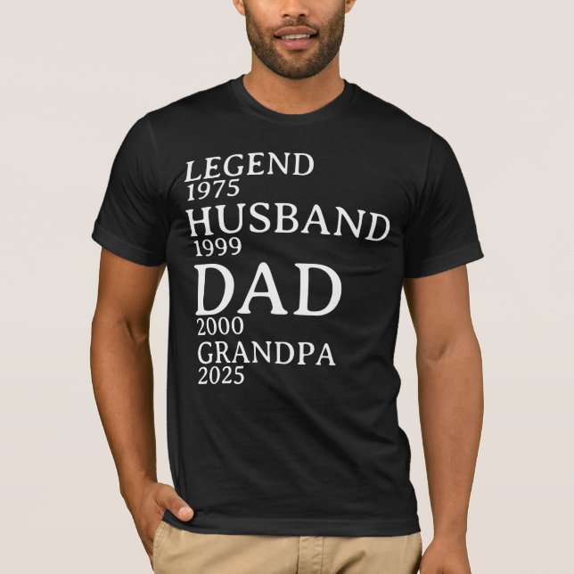 Camiseta Legend Husband Dad Abuelo Personalizado Años (Anverso)