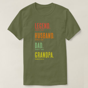 Camiseta Legend Husband Dad Grandpa Since