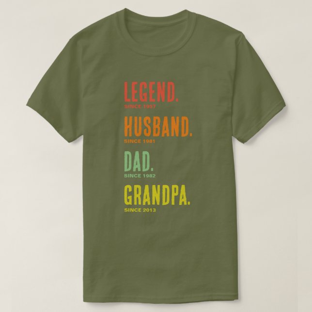 Camiseta Legend Husband Dad Grandpa Since (Diseño del anverso)