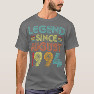 Camiseta Legend Since August 1994 Vintage 28 Years Old 28th