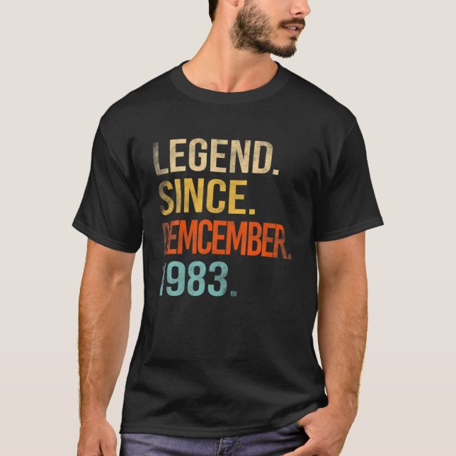 Camiseta Legend Since December 1983 38Th Birthday 38 Year O (Anverso)