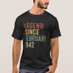 Camiseta Legend Since February 1942 80Th Birthday Gifts 80