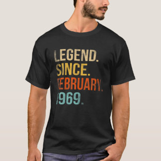 Camiseta Legend Since February 1969 53Th Birthday 53 Year O