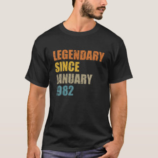 Camiseta Legend Since January 1982 40 Years 40S 40. Birthda