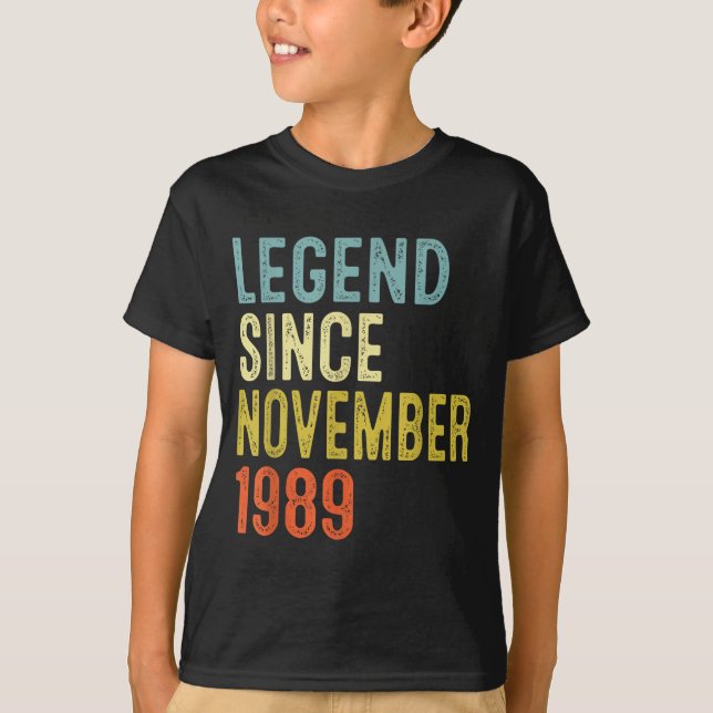 Camiseta Legend Since November 1989 36th Birthday 36 Year O (Anverso)