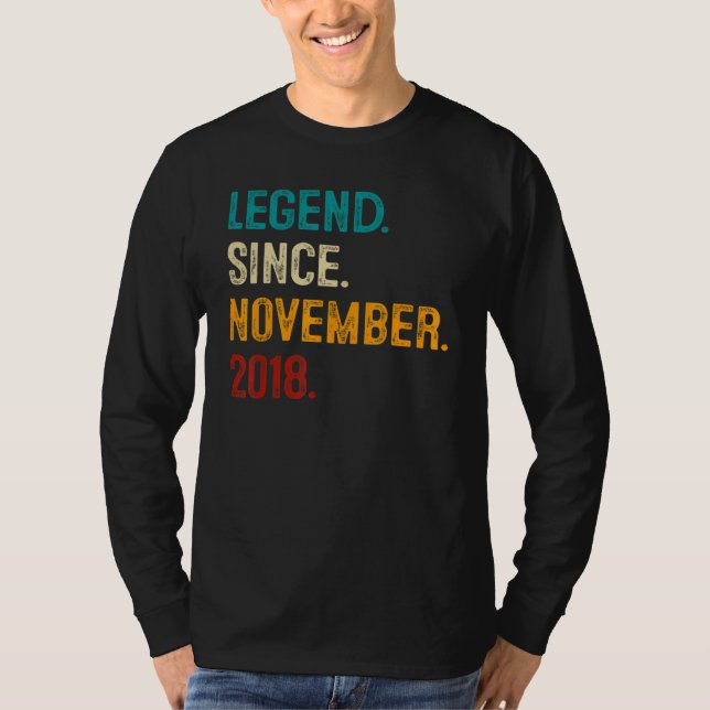 Camiseta Legend Since November 2018 4th Birthday  4 Years O (Anverso)