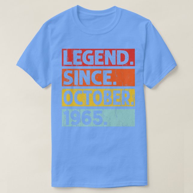 Camiseta Legend Since October 1965 57th Birthday 57 Years O (Diseño del anverso)