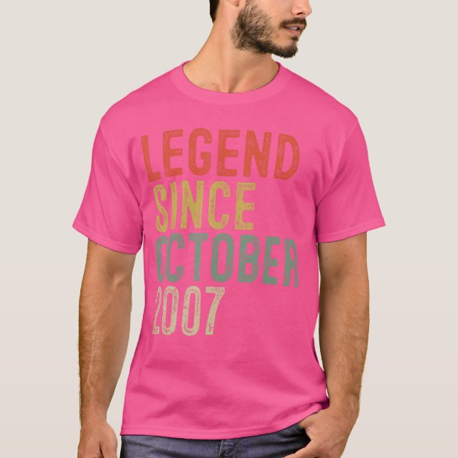 Camiseta Legend Since October 2007 18th Birthday Gifts 18 Y (Anverso)