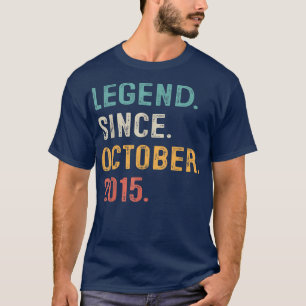 Camiseta Legend Since October 2015 7th Birthday Gifts 7 Yea