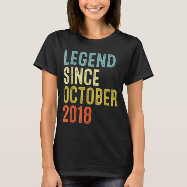 Camiseta Legend Since October 2018 7th Birthday 7 Year Old  (Anverso)