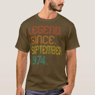 Camiseta Legend Since September 1974 48 Years Old Gifts 48t