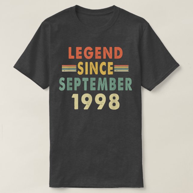 Camiseta Legend Since September 199824th Birthday  (Diseño del anverso)