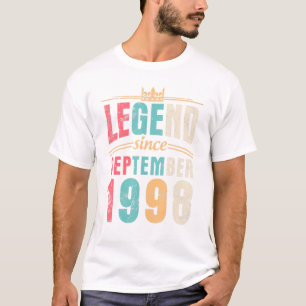 Camiseta Legend Since September 1998 Happy Birthday 23 Yrs