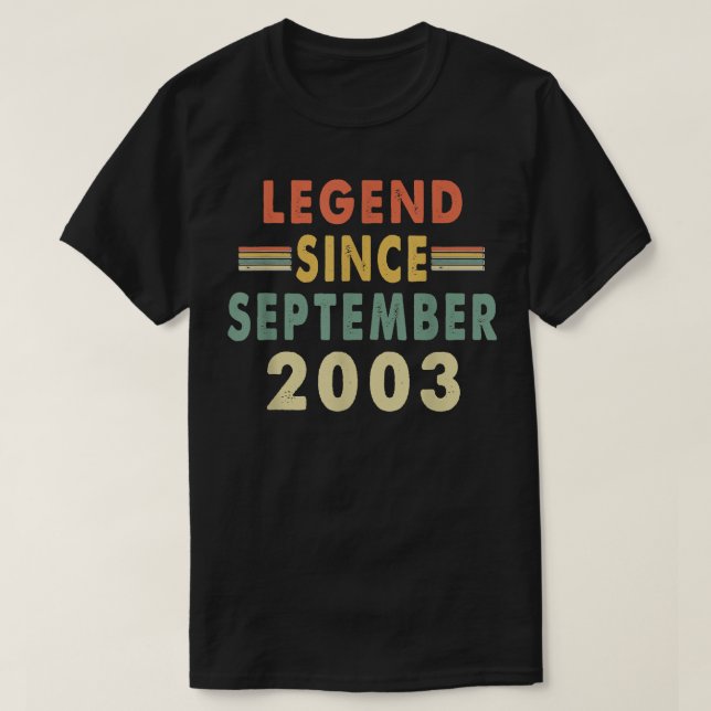 Camiseta Legend Since September 200319th Birthday  (Diseño del anverso)