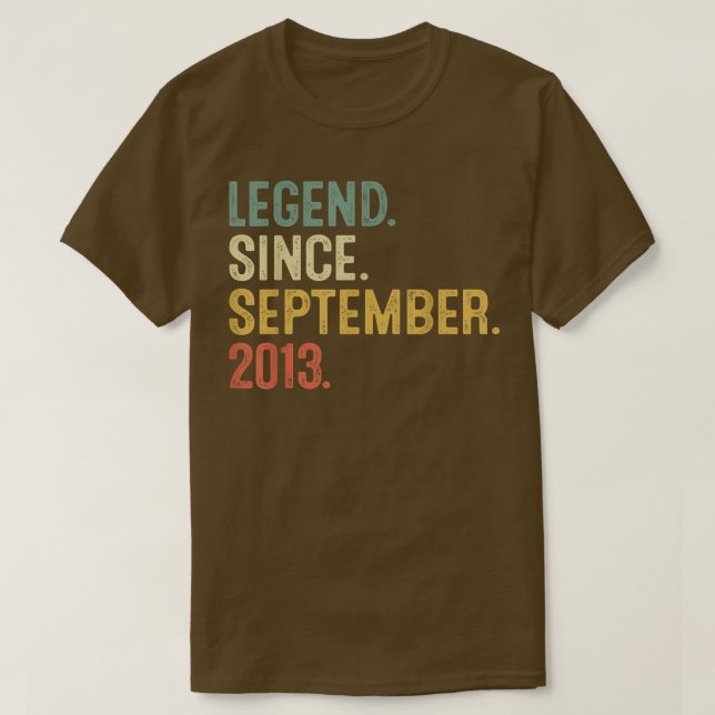 Camiseta Legend Since September 2013 9th Birthday Gift 9 Ye (Diseño del anverso)