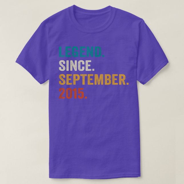 Camiseta Legend Since September 2015 7th Birthday Gifts 7 Y (Diseño del anverso)