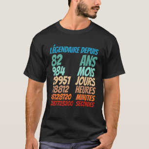 Camiseta Legendaria desde los 82 años 82ª natalidad mujeres