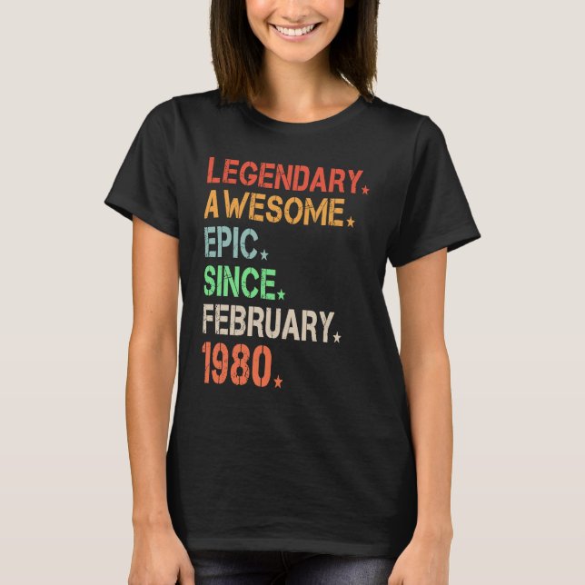 Camiseta Legendaria Epic Awesome Desde Febrero De 1980 Retr (Anverso)