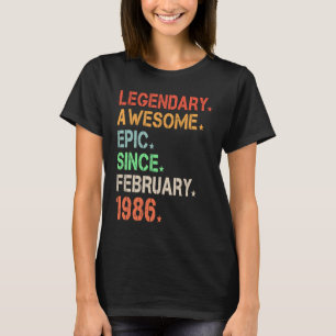 Camiseta Legendaria Epic Awesome Desde Febrero De 1986 Retr