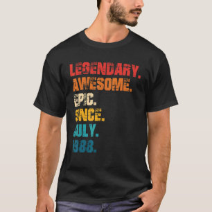 Camiseta Legendaria epopeya desde julio de 1988 estilo retr
