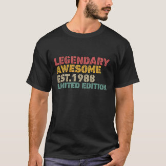 Camiseta Legendario 1988 Nacido en 1988 Cumpleaños Divertid